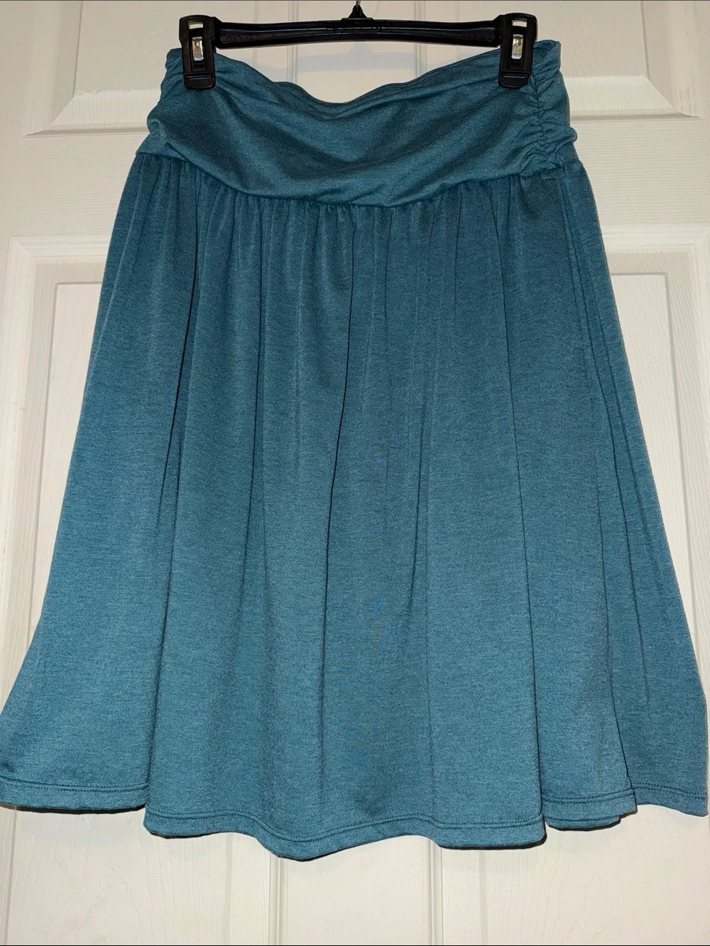 HALARA Teal Circle Skirt with Fold-Over Waist - Picture 2 of 6